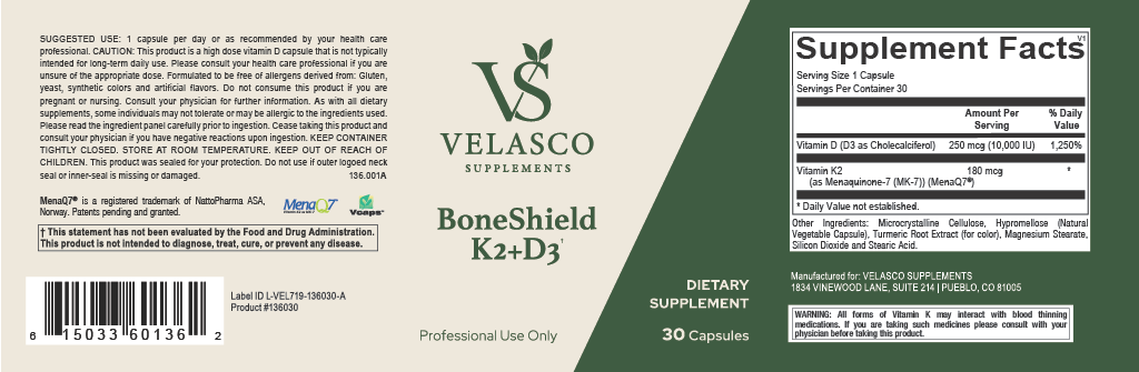 BoneShield™ K2 + D3
